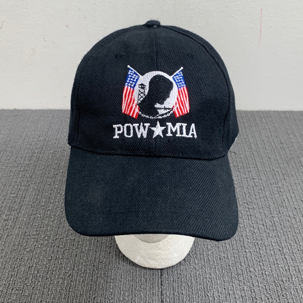 POW MIA Baseball Hat Mens Adjustable Black USA Military Strapback Cap
